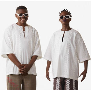 Daily Paper Womens White Khalaf Shirt - Medium